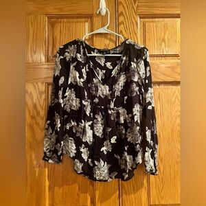 Lucky Brand - Black and White Floral Blouse